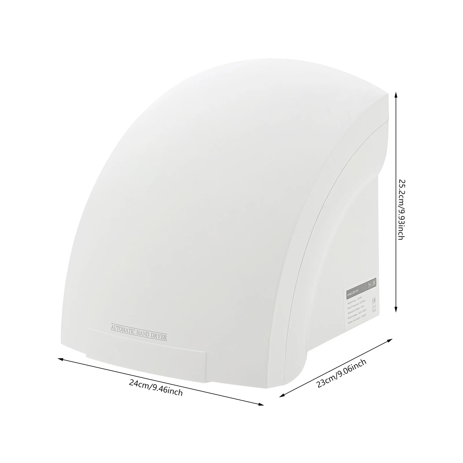 Elektrischer Infrarot-Sensor-Händetrockner 1200W Hohe Effizienz Automatischer Kompakter Warmluft-Händetrockner für Heim-, Toiletten- und Bürobereich