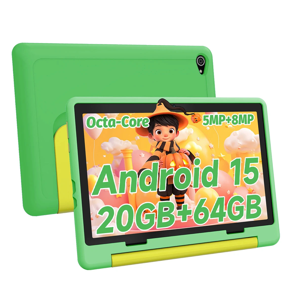 Kinder-Tablet 10 Zoll Android15 20GB RAM 64GB ROM 128GB erweiterbar 5000mAh 8-Core WiFi Bluetooth Kindergeschenk KIDOZ Kindersoftware
