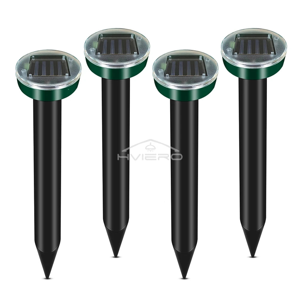 4/8X Solar-Vertreiber Solarbetrieben Ultraschall Sonic Maus Maulwurf Schädlings Nagetier Abwehr Vibrationswelle Garten Rasen Bauernhof Feld Außenbereich