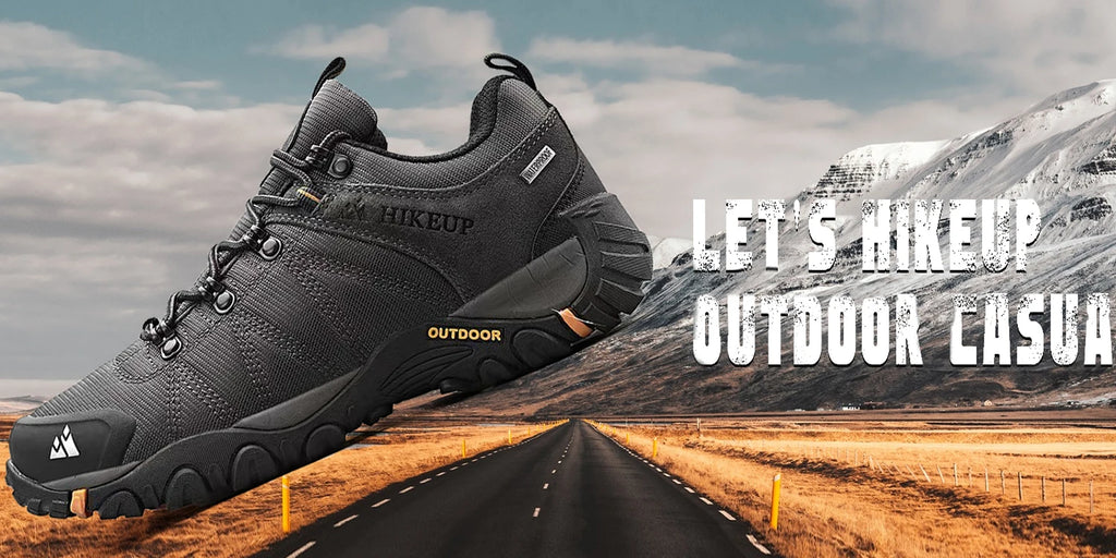 HIKEUP Rutschfeste Herren Wanderschuhe Atmungsaktive Outdoor Abriebfeste Spritzwassergeschützte Kletterschuhe Herren Sneaker Tourismus Bergschuhe