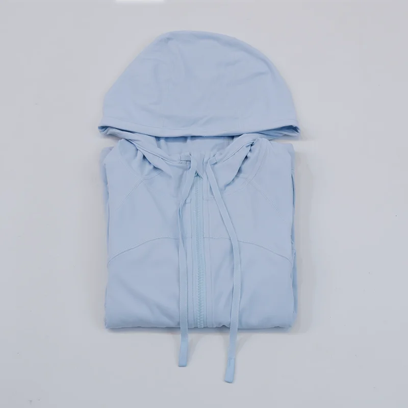 Damen Kapuzen-Sportanzug für Outdoor, Laufen, Fitness und Yoga, atmungsaktiv, lange Ärmel, Strickjacke