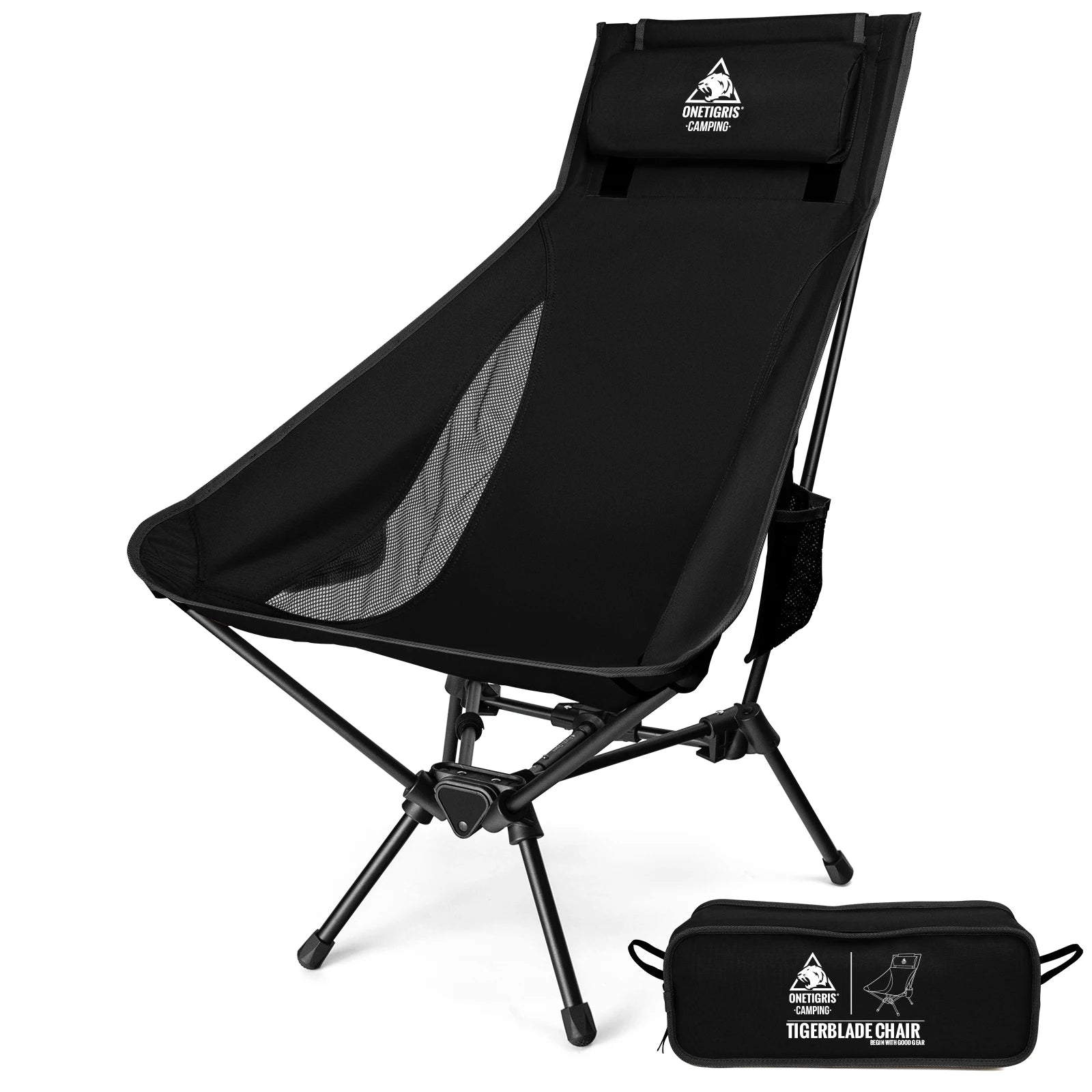 OneTigris Portable Tigerblade Campingstühle Klappstuhl Angelstuhl Für Trekking BBQ Partys Garten Strand Indoor-Einsatz