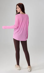Atmungsaktives langärmliges Yoga-Cover-up, leichtes, schnell trocknendes Lauftop für Damen, lockere Passform, schlicht, Sport, Fitness, Outdoor, Freizeit