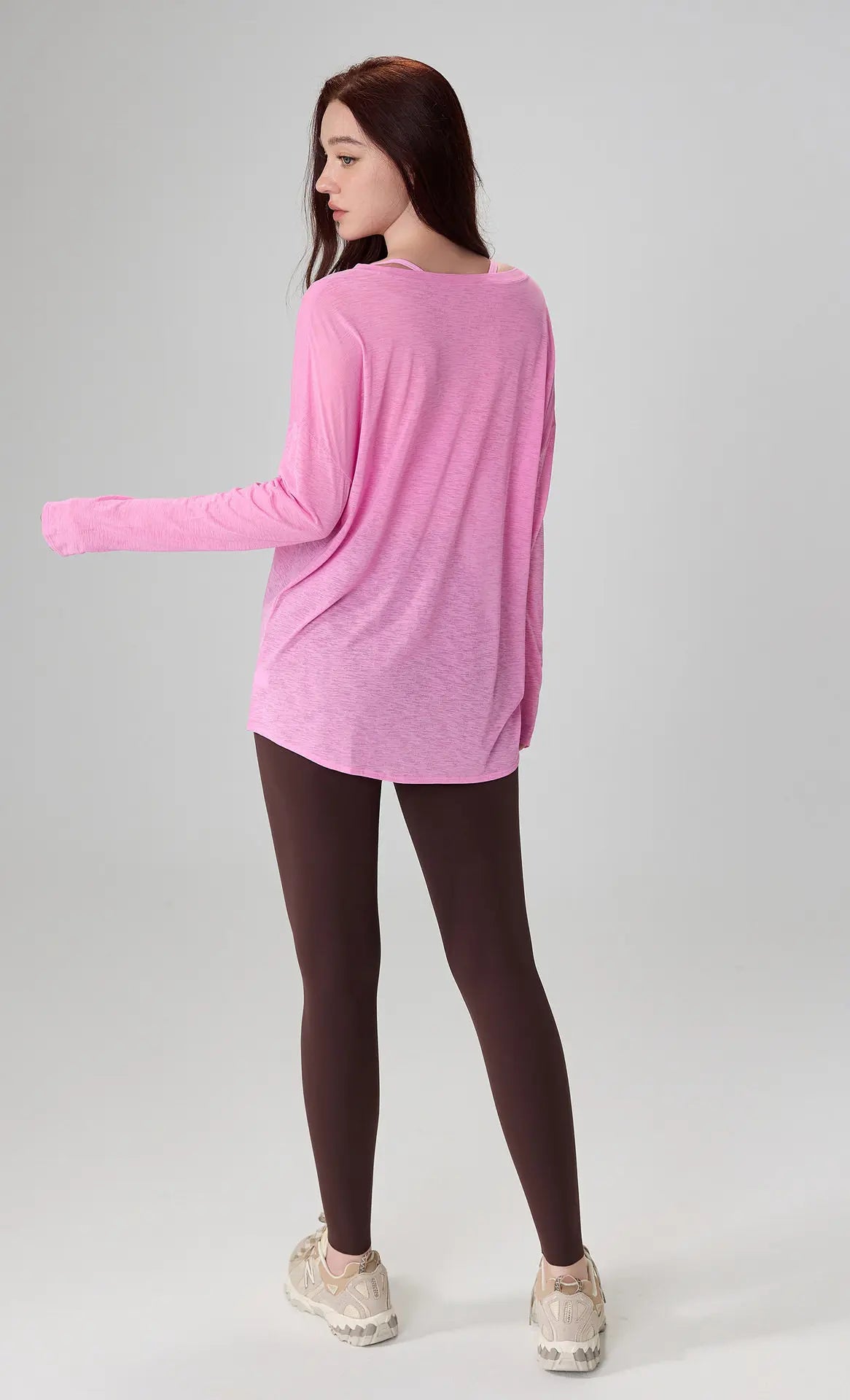 Atmungsaktives langärmliges Yoga-Cover-up, leichtes, schnell trocknendes Lauftop für Damen, lockere Passform, schlicht, Sport, Fitness, Outdoor, Freizeit