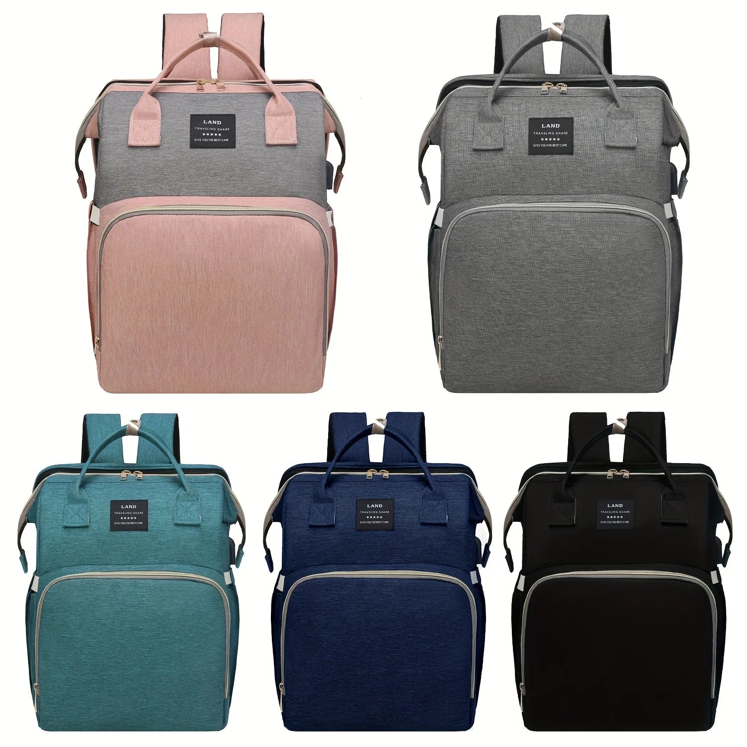 Wickeltasche Leichtgewicht Tragbares Klappbett Großraum-Reise-Maternity-Taschen Baby-Rucksack Weibliche Mama-Ausgehtasche