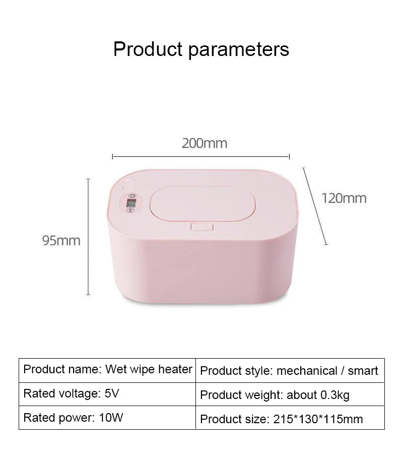 DMWD USB Feuchttücherwärmer Baby-Feuchttücher-Heizgerät Handtuchspender Serviettenheizbox für Zuhause und Auto Feuchttücherwärmer Desinfektionstücher