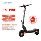 JOYOR T6E PRO ABE Erwachsenen-Elektroroller 500W Motor 48V26AH Akku E-Mountain Escooter 10" Offroad-Reifen Faltbarer E-Scooter