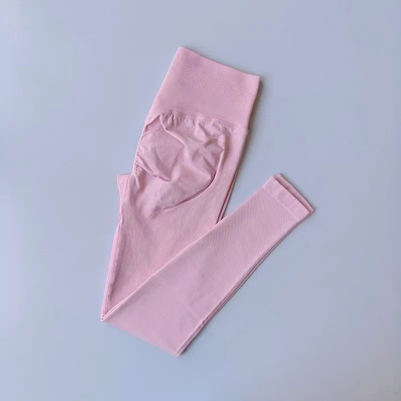 Nahtloses Yoga-Set für Damen, Beauty-Rücken-Sport-BH, Unterwäsche, Pfirsich-Po-Fitness, hohe Taille, Leggings, Gymnastik-Yoga-Set, Pilates-Set