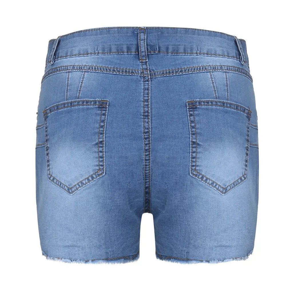 Damen High Waist Po-Lifting Jeans Shorts Ausgefranster Saum Stretchy Bodycon Jeans Shorts Sexy Sommer Club Hot Pants Streetwear 2026