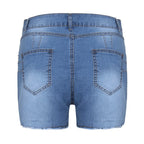 Damen High Waist Po-Lifting Jeans Shorts Ausgefranster Saum Stretchy Bodycon Jeans Shorts Sexy Sommer Club Hot Pants Streetwear 2026