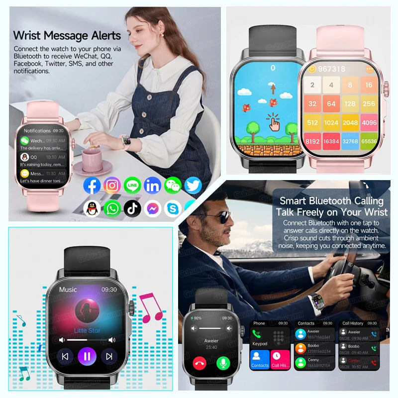 Neue präzise Gesundheits-Smartwatch EKG+HRV Harnsäure Blutfette Emotionswahrnehmung Bluetooth-Anruf Smartwatches für Männer und Frauen