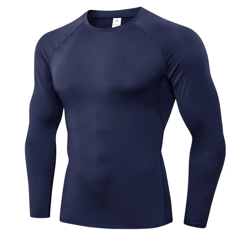 Herren Kompressionsshirts Langarm Workout Gym T-Shirt Laufshirt Cool Dry Sport Unterhemd Sportlicher Baselayer