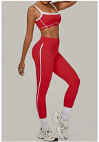 2PCS Damen Yoga-Set Hohe Taille Peach Hip Herausnehmbare Polsterung Sport-BH Hose Fitnessanzug Laufen Workout Gym Leggings Yoga-Set