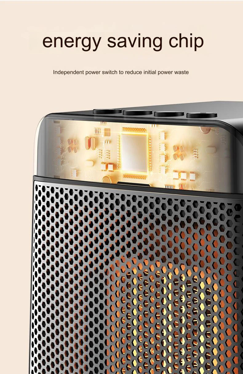 Tragbarer elektrischer Heizlüfter Tragbarer Desktop 1000W PTC Heizlüfter Warmluftgebläse für Haushalt Büro Mini Heizgerät