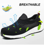 Sommer Mesh Leichte Arbeitssneaker Stahlkappe Schutzarbeitsschuhe Herren Damen Atmungsaktive Bauschuh Arbeitsstiefel Herren