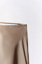 ETJ 2025 Damen Frühling neue elegante Mode All-in-One Stretch High-Waist A-Linie Seidensatin Rock in mehreren Farboptionen