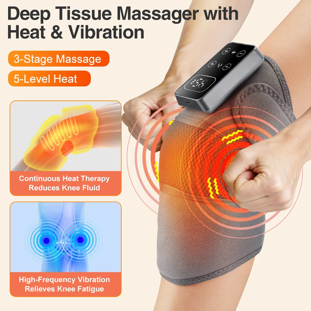 3 Vibrationen 5 Stufen Heißkompresse Schulter-Ellenbogen-Massage Kniebandage, elektrischer Heiz-Knieschutzgurt