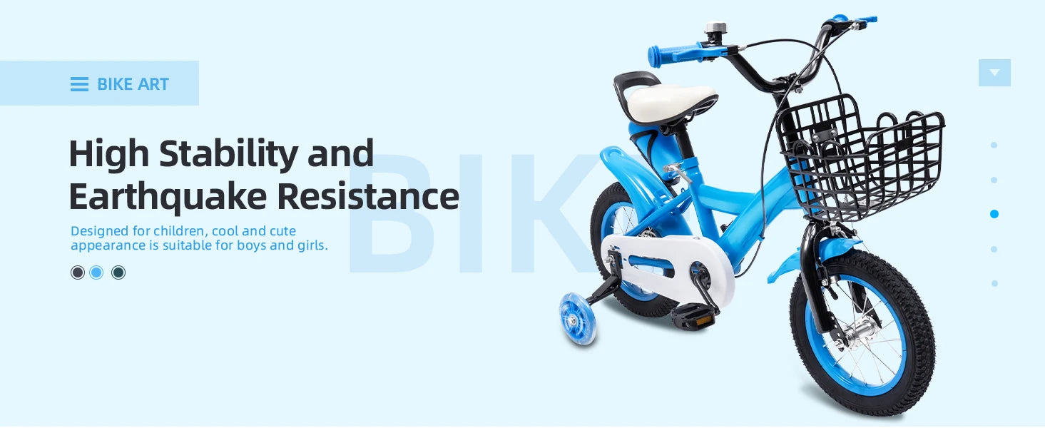 12-Zoll-Kinderfahrrad, Blau, Stabiles Radfahren, Zuverlässiges Bremssystem, Weicher Sitz für Kleinkinder von 2-4 Jahren
