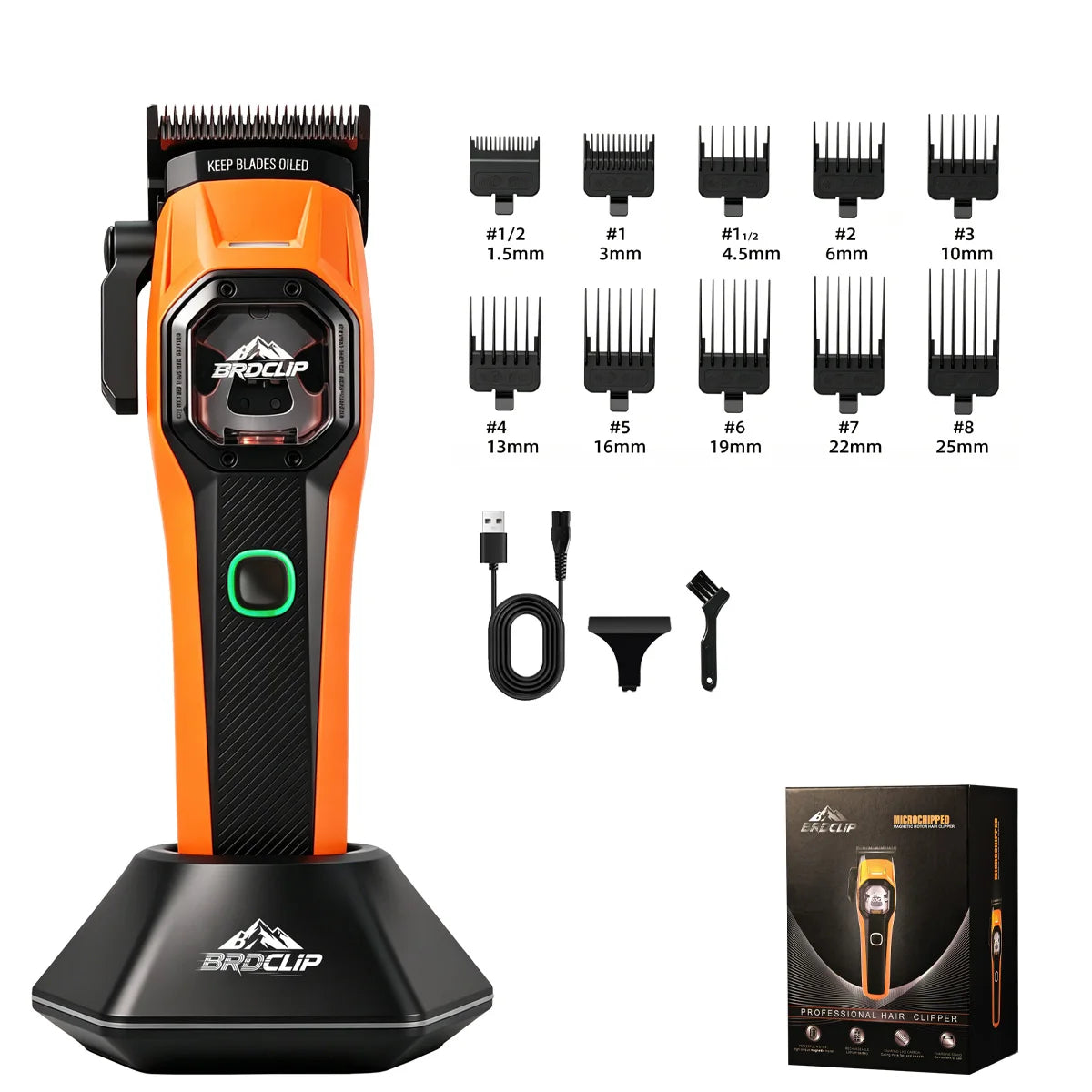 Neuer professioneller BRDCLIP Salon Friseur-Set Vektormotor Haarschneidemaschine 7800-13000 U/min Trimmer 8000-13000 U/min Metallgehäuse 2603 Rasierer