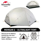 Naturehike Mongar UL 2 Zelt 2 Personen Trekkingzelt 20D Ultraleichtes Reisezelt Wasserdichtes Wanderzelt Überlebenszelt Outdoor Camping Zelt