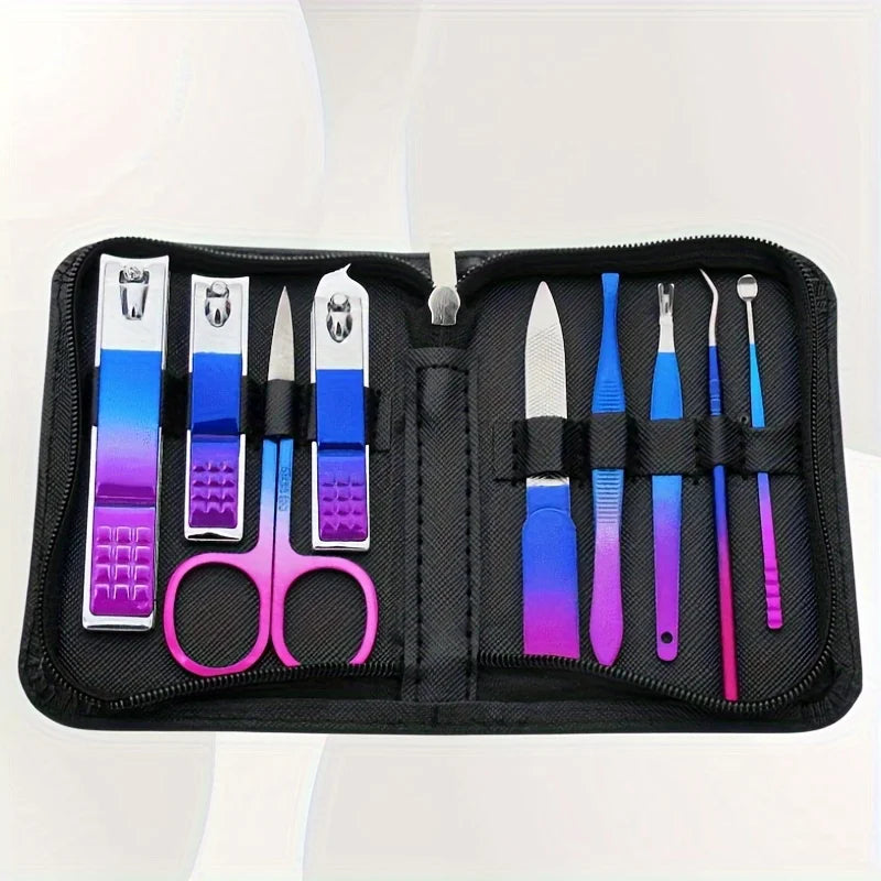 6-18-teiliges Set Professionelles Maniküre- & Pediküre-Kit aus Edelstahl Präzise Nagelpflege mit Reiseetui mit Nagelknipser Schere