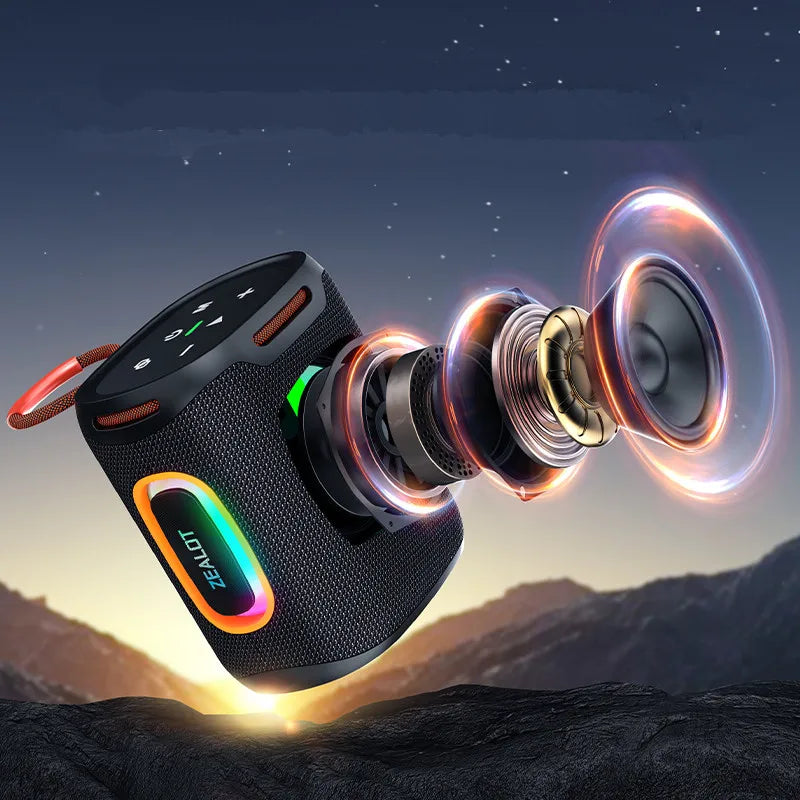 S122 25W Kabelloser Bluetooth-Lautsprecher Outdoor Tragbarer Mini Wasserdichter Lautsprecher mit Licht 6000mAh Akku Bass Boost für Outdoor