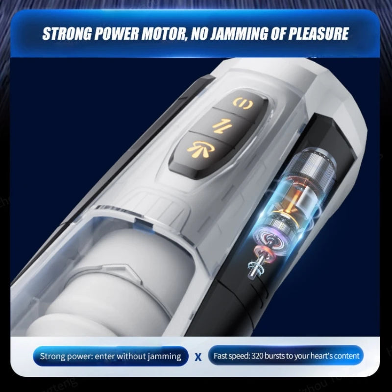 7 stoßende & vibrierende Stimulationsmodi, männlicher Masturbator Cup, realistischer 3D-Ärmel für männliche Masturbation, Penistraining, 18+