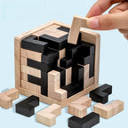Kreatives 3D-Würfelpuzzle Luban Ineinandergreifendes Kreatives Pädagogisches Holzspielzeug Gehirn-IQ-Geist Frühlerngeschenke Für Kinder