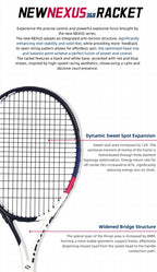 NEXUS Carbon Tennisschläger, Speed Aesthetic Design, breiter stabiler Dreiecksrahmen, geringer Windwiderstand und hohe Kontrolle