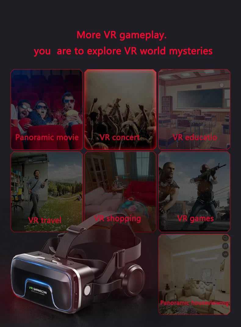 VR Brille 3D Virtual Reality Headset Geräte Helm Linsen Goggles Smart Für Smartphones Handy Mobil Spiel Viar Viewer Set