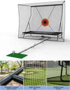 Golf Practice Net with Ball Return and Ball Blanket, Large Golf Training Net for Chipping and Swing with Target, with Carry Bag