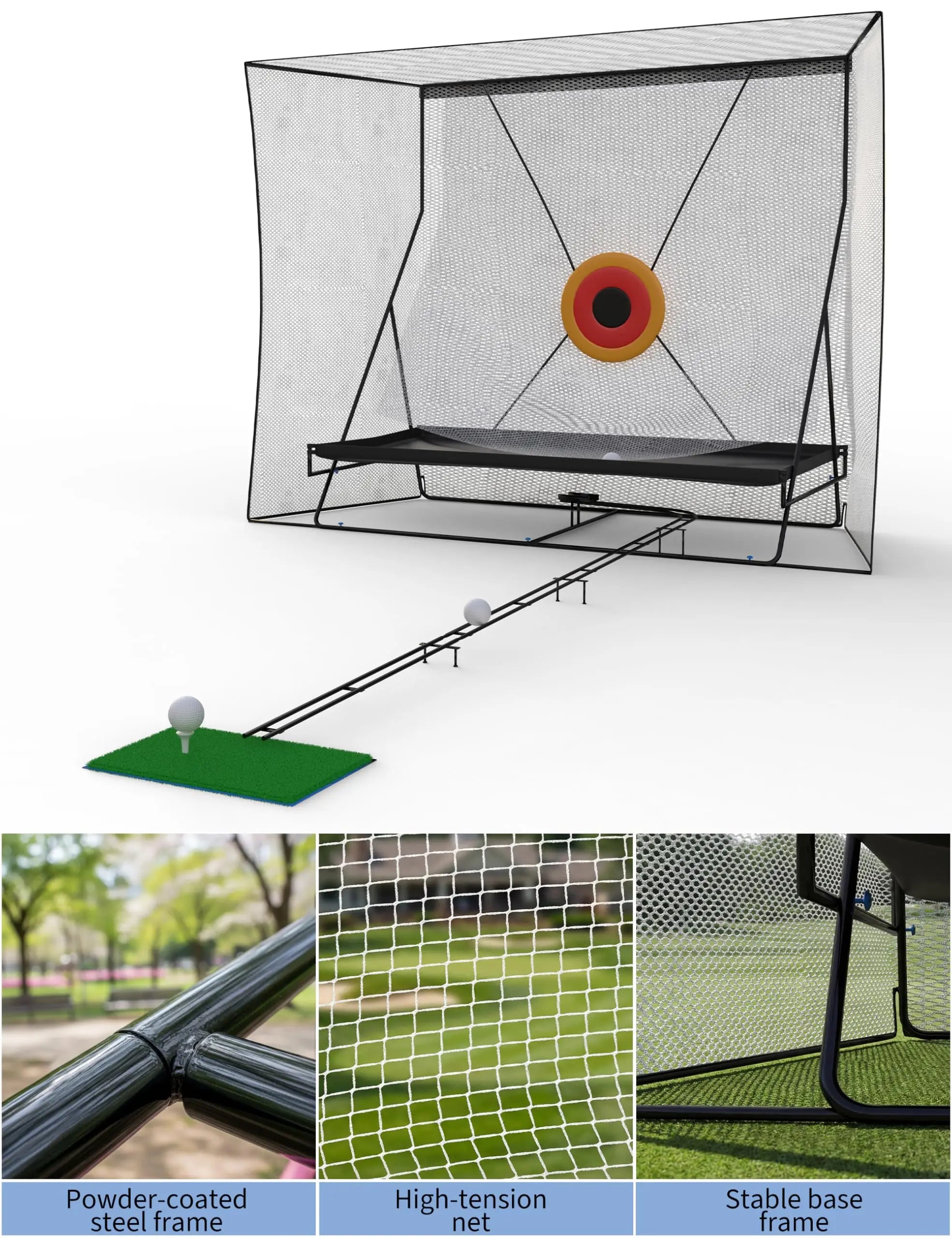 Golf Practice Net with Ball Return and Ball Blanket, Large Golf Training Net for Chipping and Swing with Target, with Carry Bag