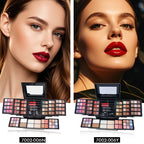 MISS ROSE 104 Farben Lidschatten Puderquaste Lipgloss Lippenstift Spiegel Make-up Haltbares Einfaches Make-up Multifunktions-Make-up-Set