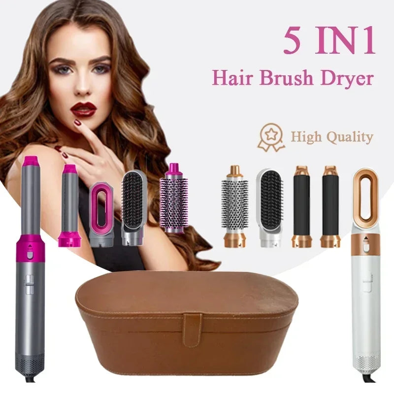 5-in-1 Haartrockner-Heißluftbürsten-Set, professioneller Lockenstab, Haarglätter, Styling-Werkzeug für professionelle Haartrockner im Haushalt