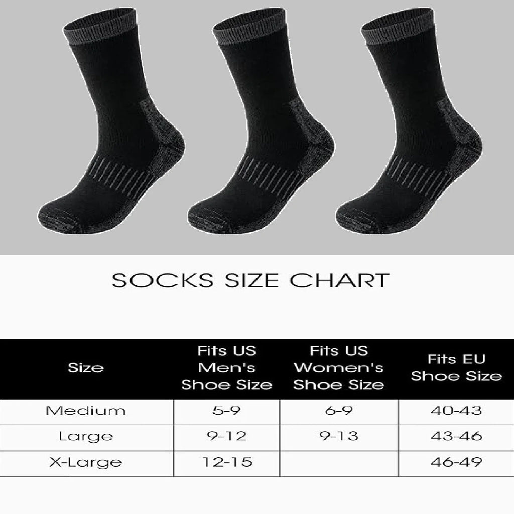 Merinowolle-Thermosocken, Unisex, 3 Paar vollgepolsterte Winterstiefelsocken, geeignet zum Wandern und Arbeiten bei kaltem Wetter