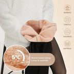 Einnaht-Fleece-Strumpfhose gefütterte Thermo-Leggings formgebender Kompressionsbund durchscheinende Strumpfhose transparente Fleece-Leggings große Größen