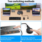 USB-C Dockingstation Triple/Dual Monitor KVM Switch 4K 1080P@60Hz, USB C KVM Switch 3/2 Monitore 2 Laptops für Windows/Mac OS