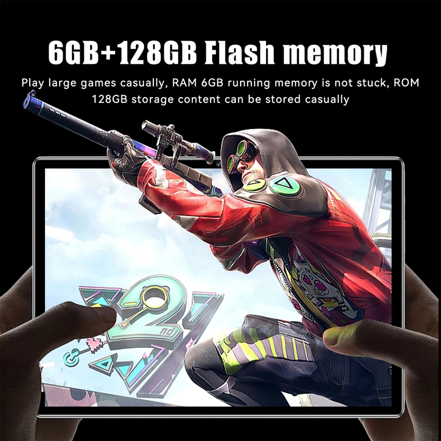 2025 Neu verbessertes Pad 10,1 Zoll Android-Tablet Octa Core 6GB RAM 128GB ROM Dual-Netzwerk WLAN Dual-Kameras Tablet PC 6000mAh