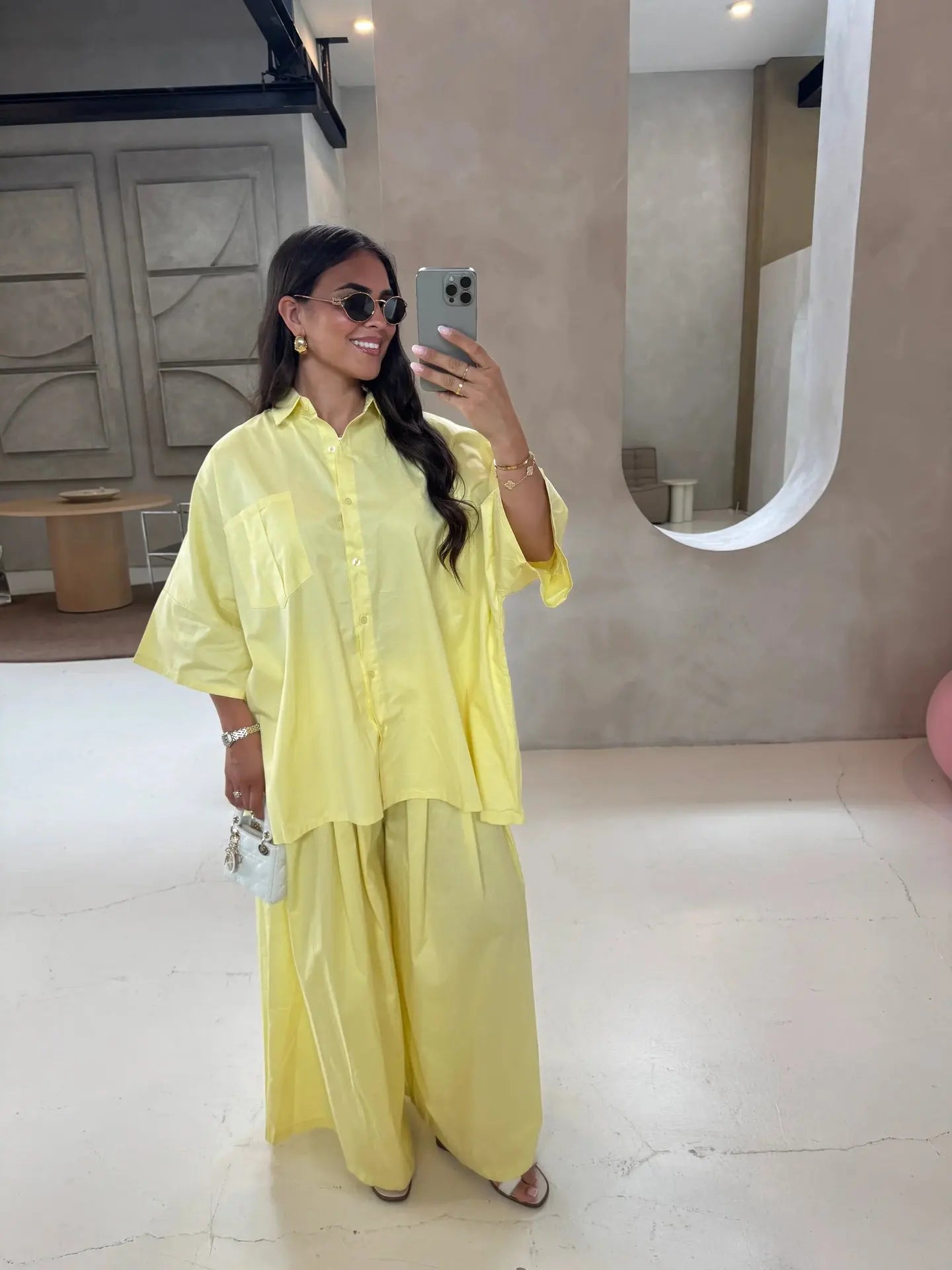 Damen Anzug mit Revers, langen Ärmeln, chic, einreihig, weites Bein, lange Hose, Sets 2026, lässiges, lockeres Outfit für den Alltag