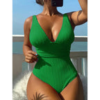 Tiefer V-Ausschnitt Einteiler Damen 2024 Push Up Bademode Weiblich Sexy Sommer Strandmode Schwimmen für Badeanzüge Micro Korean Monokini