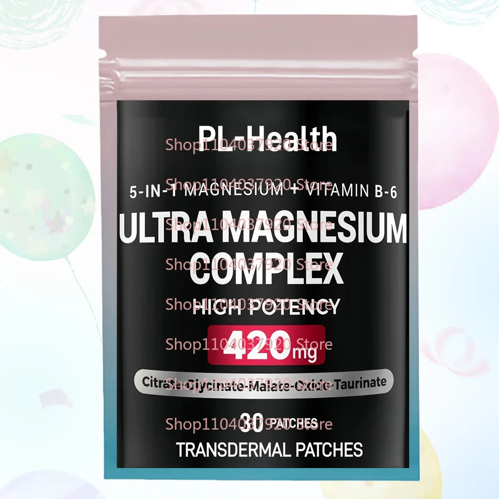 30 Pflaster Magnesiumglycinat-Komplex Transdermale Pflaster mit Vitamin B6 für Schlaf, Muskel- & Nervenunterstützung Hauptbild