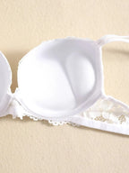 1 Set Elegantes Dessous-Set aus Spitze mit Stickerei und atmungsaktivem Stoff: Push-Up-BH, transparenter Schlüpfer mit tiefem Bund – das ultimative Valentinstagsgeschenk