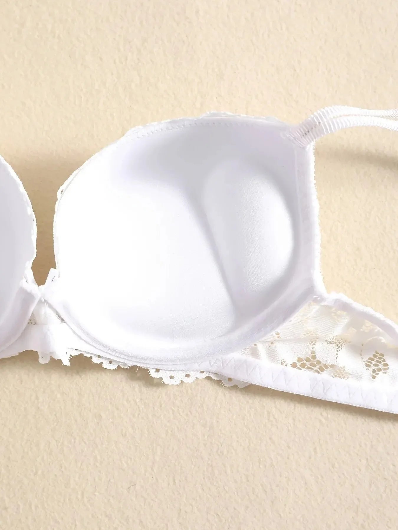 1 Set Elegantes Dessous-Set aus Spitze mit Stickerei und atmungsaktivem Stoff: Push-Up-BH, transparenter Schlüpfer mit tiefem Bund – das ultimative Valentinstagsgeschenk