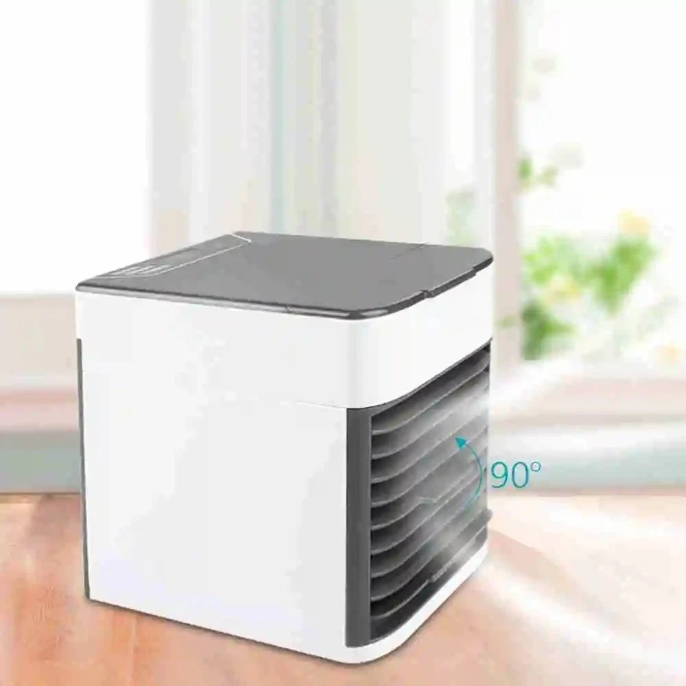 Mini Klimaanlage Tragbar USB mit Luftbefeuchter, Eiskühlung, perfekt für die Sommerhitze, ideal für Schreibtische und kleine Räume.