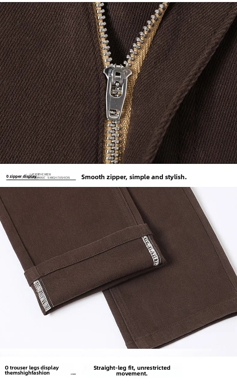 2026 98 % Baumwolle Elastische Baumwolljeans Herren Frühling Slim Straight Denim Hose Komfort Große Größe Koreanische Business Casual Hose
