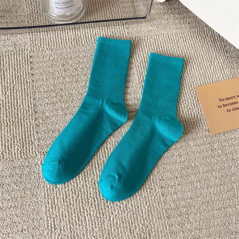 33 Farben Sommer Baumwolle Weiche Socken Fröhlich Bunte Damen Mid-Tube Strümpfe Modetrend Rot Grün Knöchelsocken Herbst Strumpfwaren