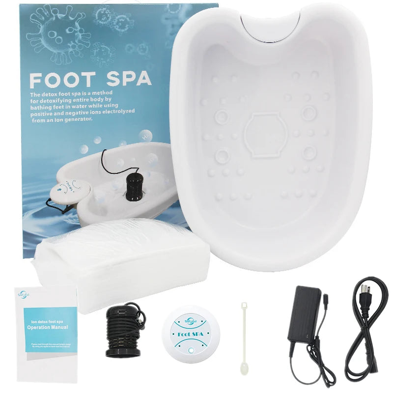 Detox Ionen Elektrische Fußbad Massager Maschine Fußbad Reinigungsfußspa Vibrations-Whirlpool Pflege Arrays Aqua Gesundheitstherapie