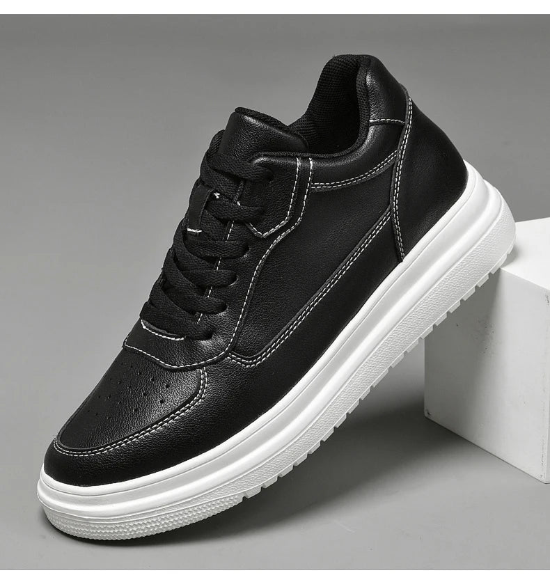 Hochwertige Herren-Sneaker, erhöhte Herrenschuhe, modische Freizeitschuhe, bequeme Leder-Sportschuhe, Höhenzunahme 6/8/10 cm