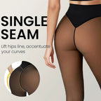Einnaht-Fleece-Strumpfhose gefütterte Thermo-Leggings formgebender Kompressionsbund durchscheinende Strumpfhose transparente Fleece-Leggings große Größen