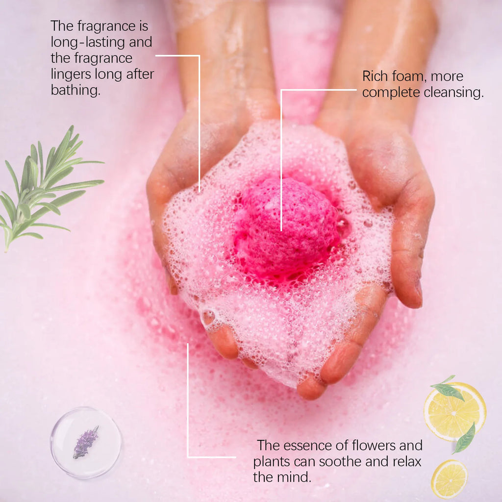 Badebombe Lang anhaltender Duft Aromatherapie Blumiger Duft Peeling Feuchtigkeit Körperwaschmittel Reinigende Spa-Salzball Brausekugeln Dusche